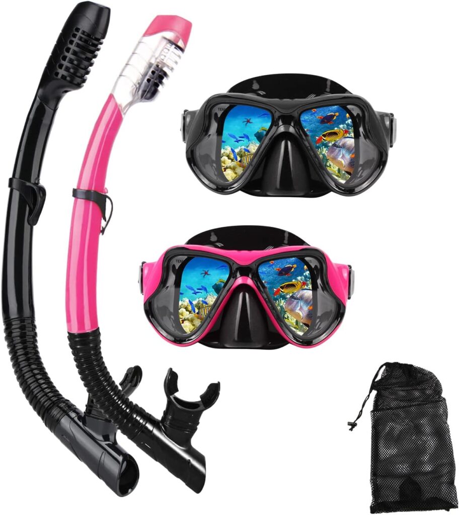 3 Snorkeling Gear for Adults Snorkel mask Set